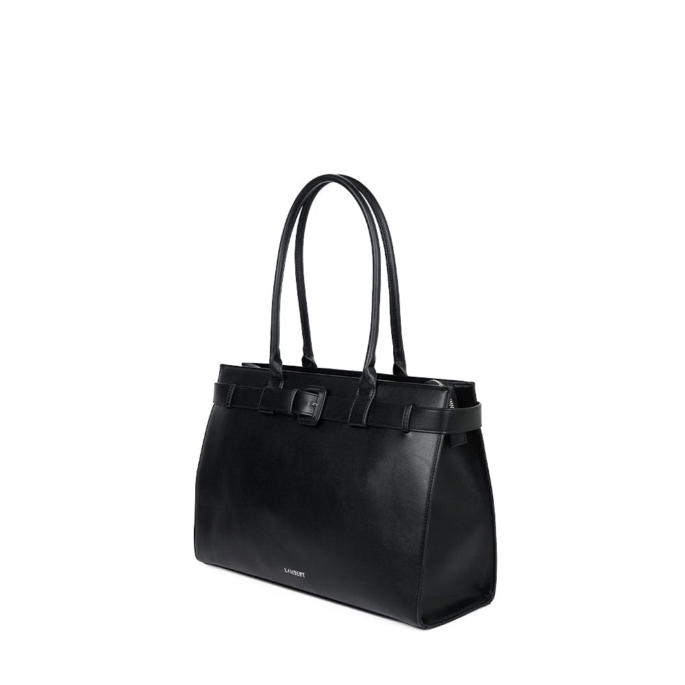 The Odelia – Black Vegan Leather Tote Bag