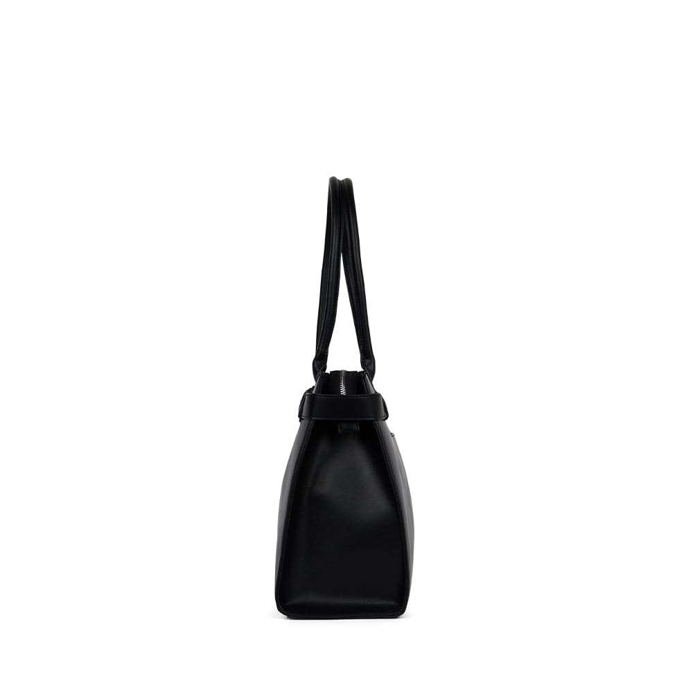 The Odelia – Black Vegan Leather Tote Bag