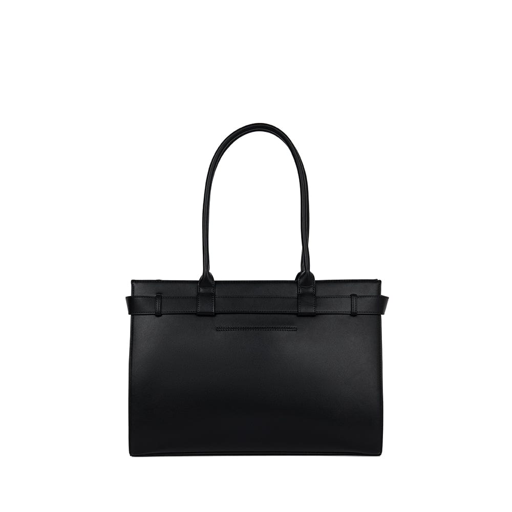 The Odelia – Black Vegan Leather Tote Bag