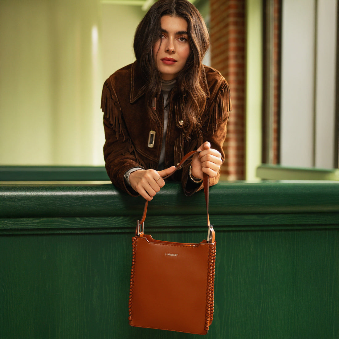 The Claudia - 2-in-1 Vegan Leather Handbag in Affogato