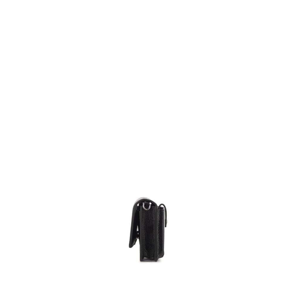 The Tina - Black Vegan Leather Wallet Small Crossbody Bag