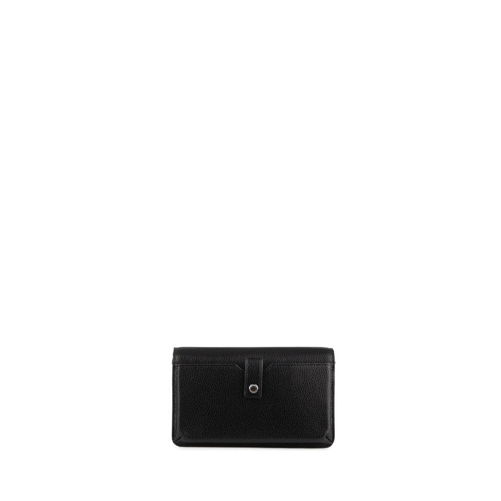The Tina - Black Vegan Leather Wallet Small Crossbody Bag