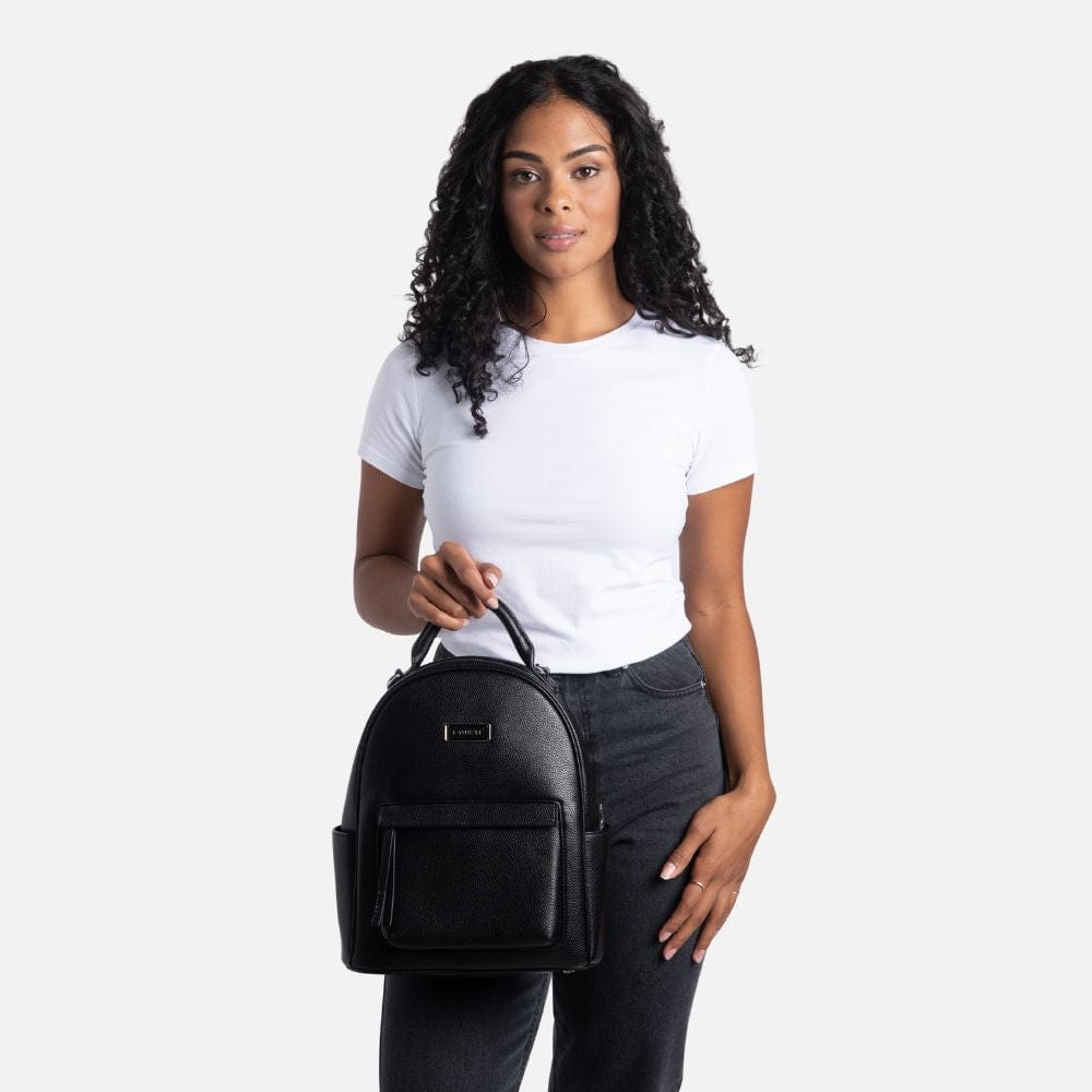 The Maude - 3-in-1 Black Vegan Leather Backpack