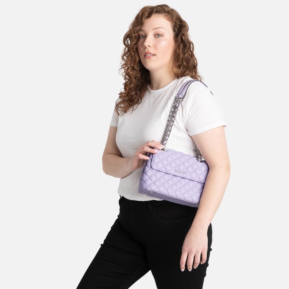 The Penelope - 2-in-1 Lavender Vegan Leather Handbag