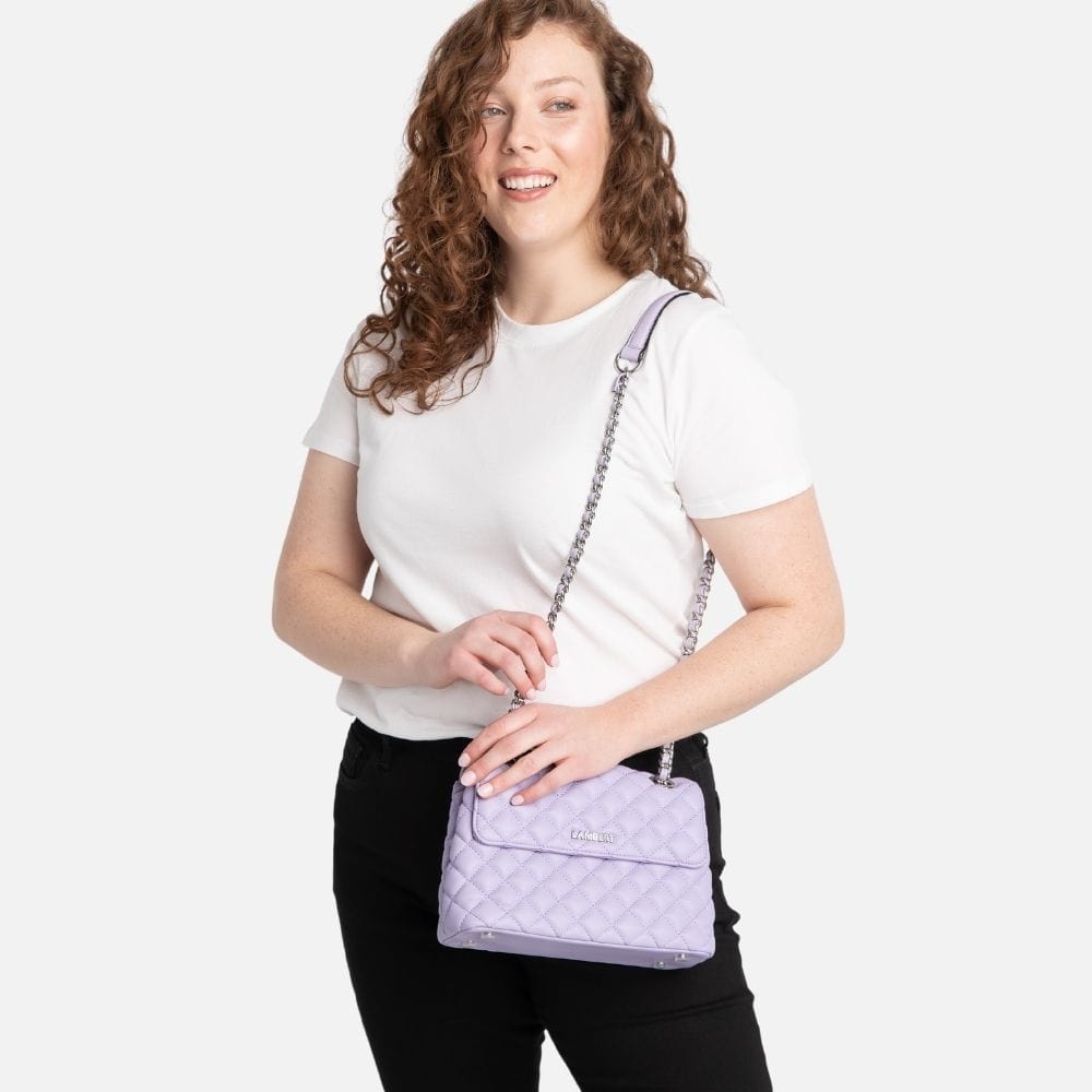 The Penelope - 2-in-1 Lavender Vegan Leather Handbag