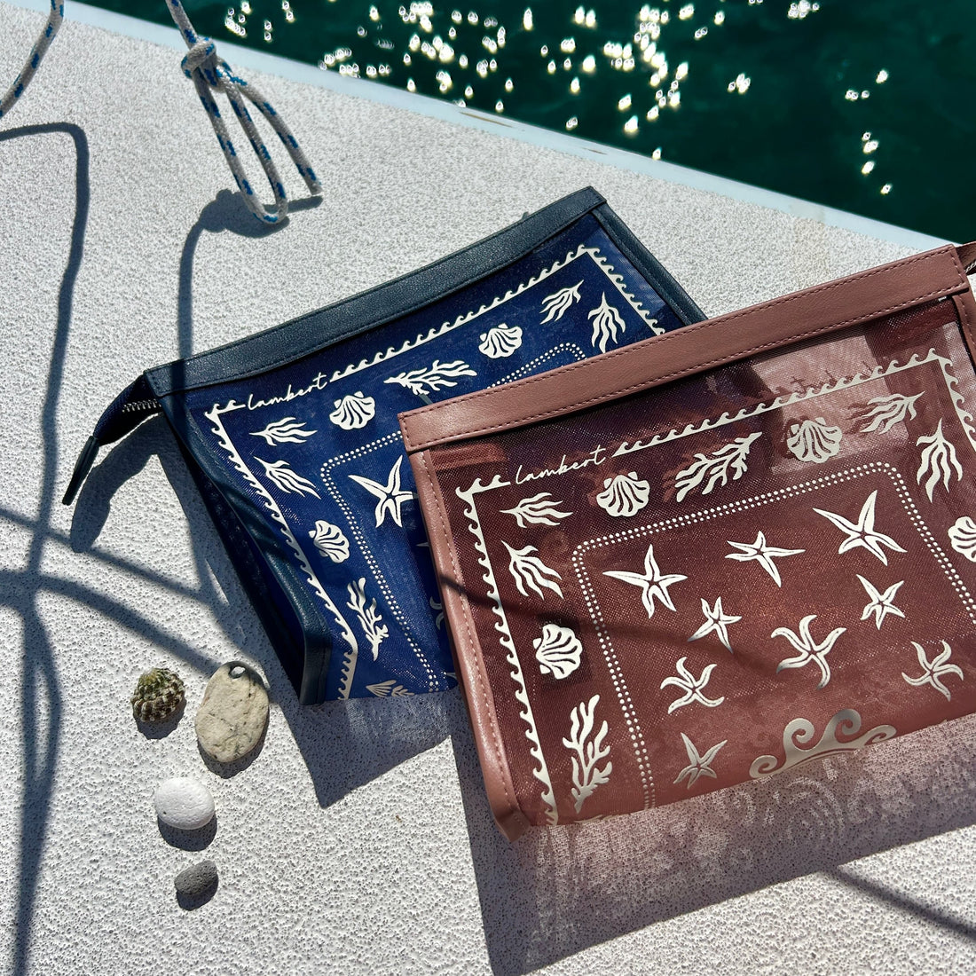 Le Alana – Pochette de plage en mesh clay