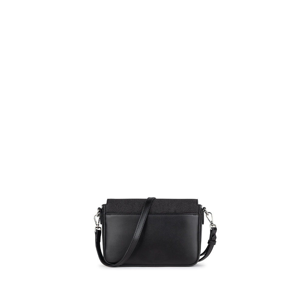 The Aimee - Black Shiny Vegan Leather 2-in-1 Handbag