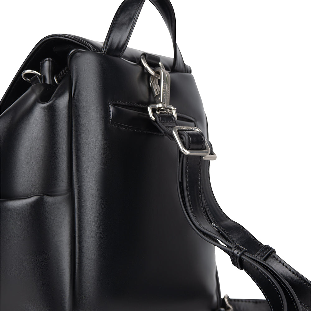 The Aria - Black Vegan Leather 3-in-1 Backpack