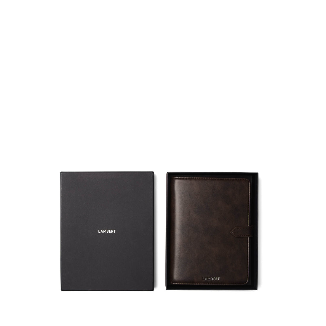 Le Ariel - Couverture à carnet en cuir vegan espresso