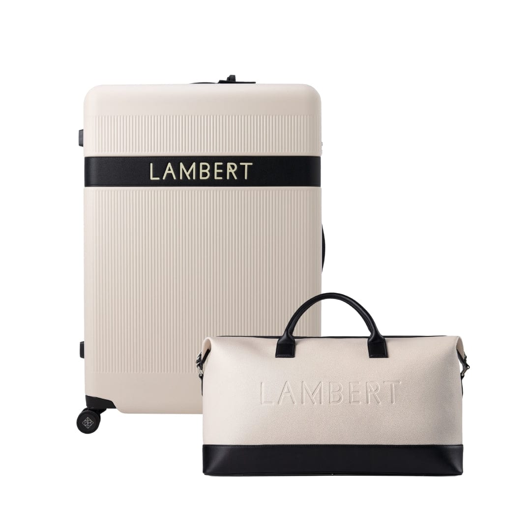 Travel Bundle - Oyster Checked Suitcase + Travel Tote