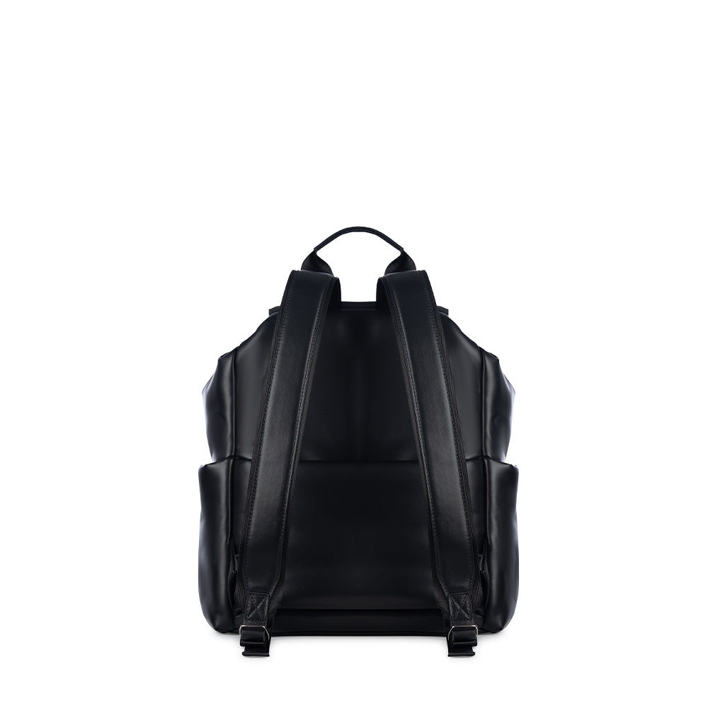 The Averi - Black Vegan Leather Puffy Backpack