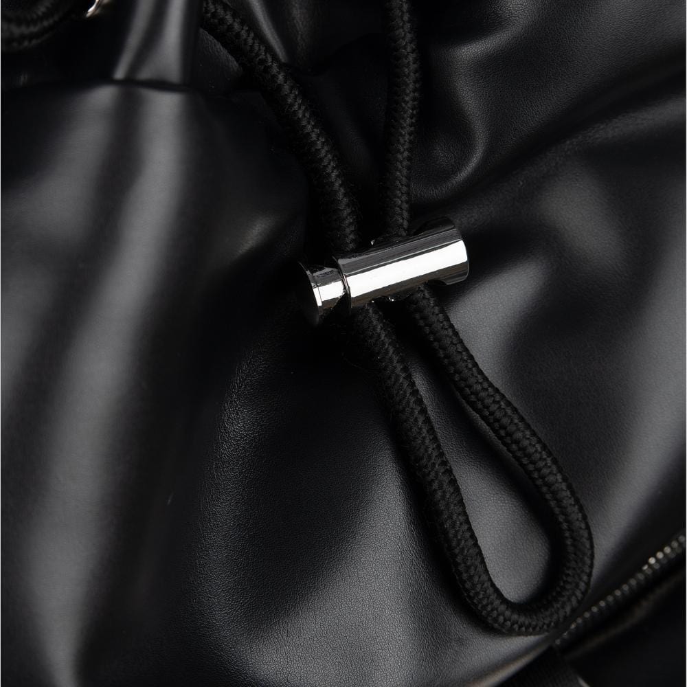 The Averi - Black Vegan Leather Puffy Backpack