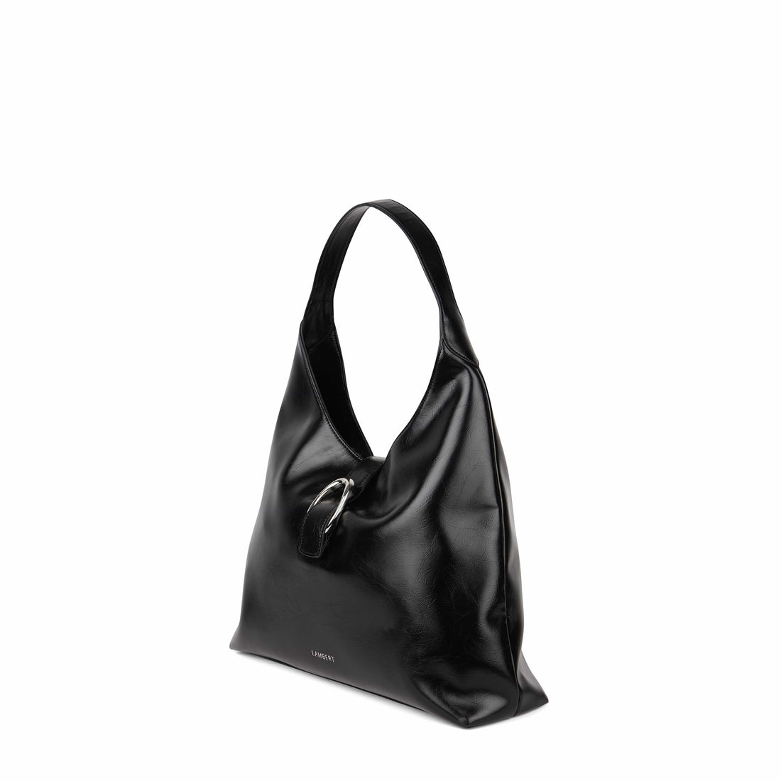 The Brielle – Black Vegan Leather Hobo Tote Bag