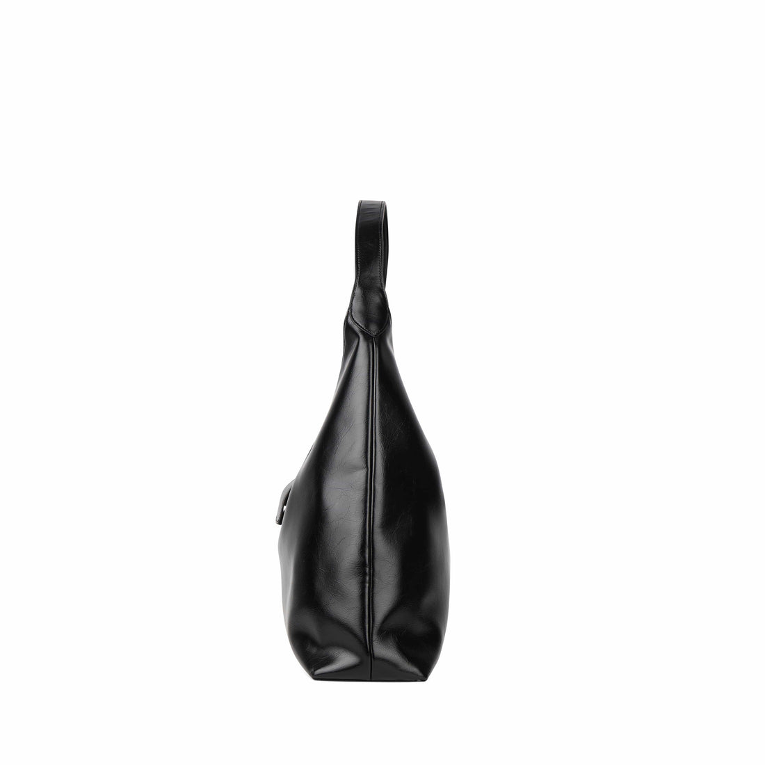 The Brielle – Black Vegan Leather Hobo Tote Bag