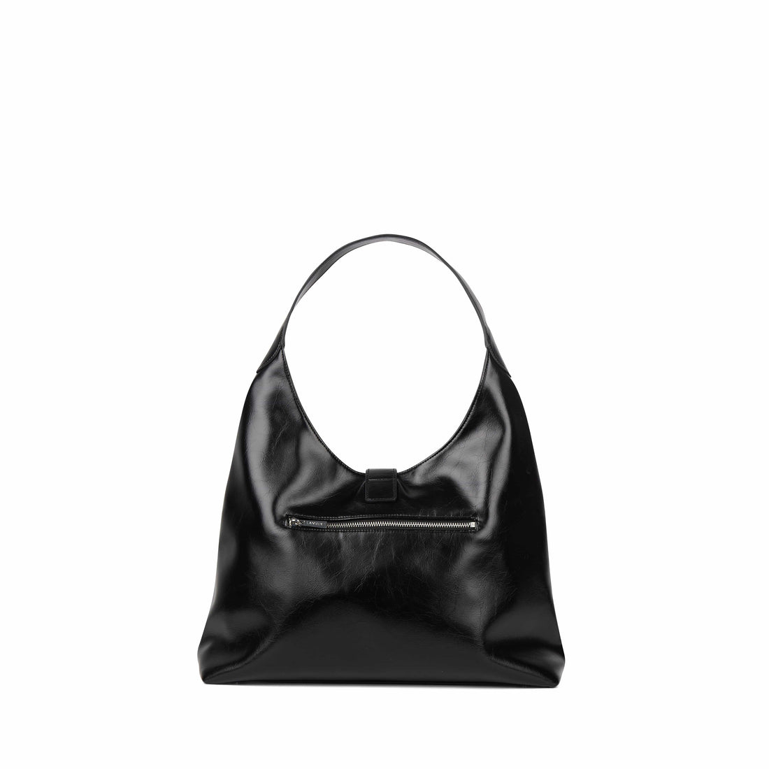 The Brielle – Black Vegan Leather Hobo Tote Bag