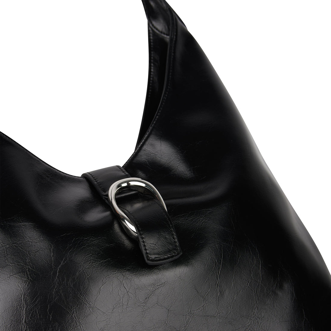 The Brielle – Black Vegan Leather Hobo Tote Bag