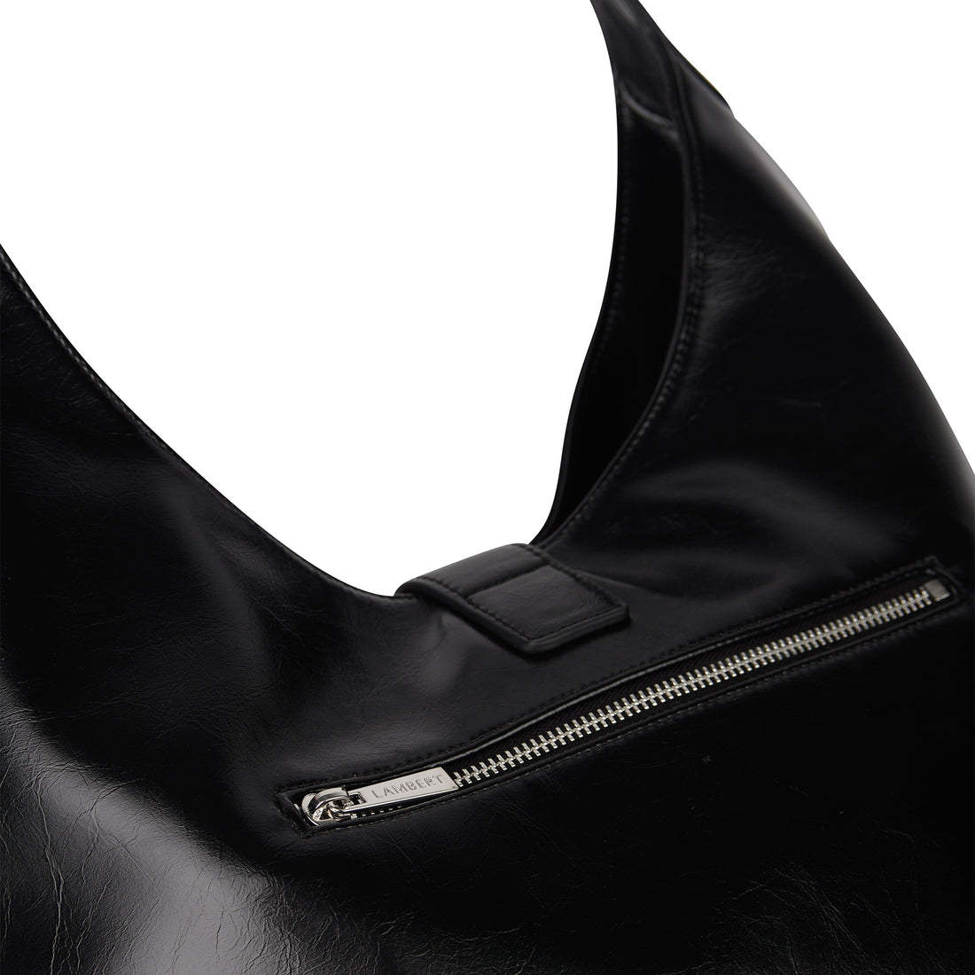 The Brielle – Black Vegan Leather Hobo Tote Bag