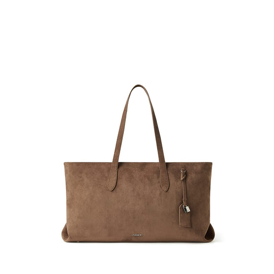Le Britney – Sac fourre-tout en suède vegan taupe
