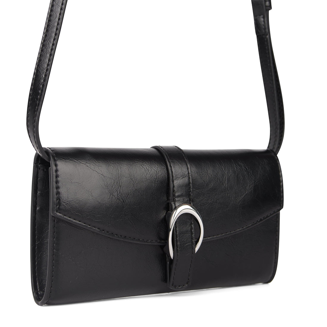 Le Celia - Portefeuille 2-en-1 en cuir vegan noir