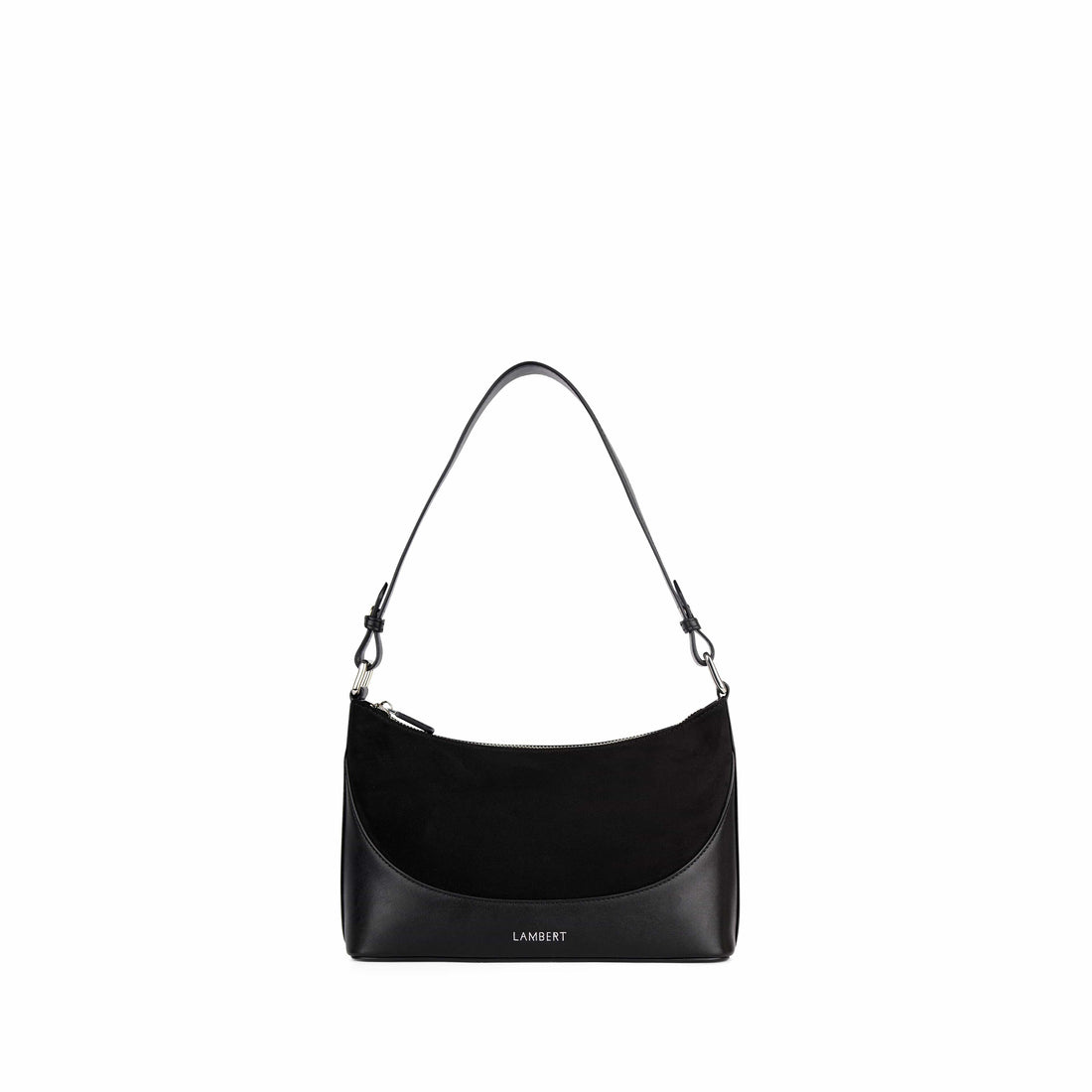 The Clover – 2-in-1 Shoulder Bag in Black Suede
