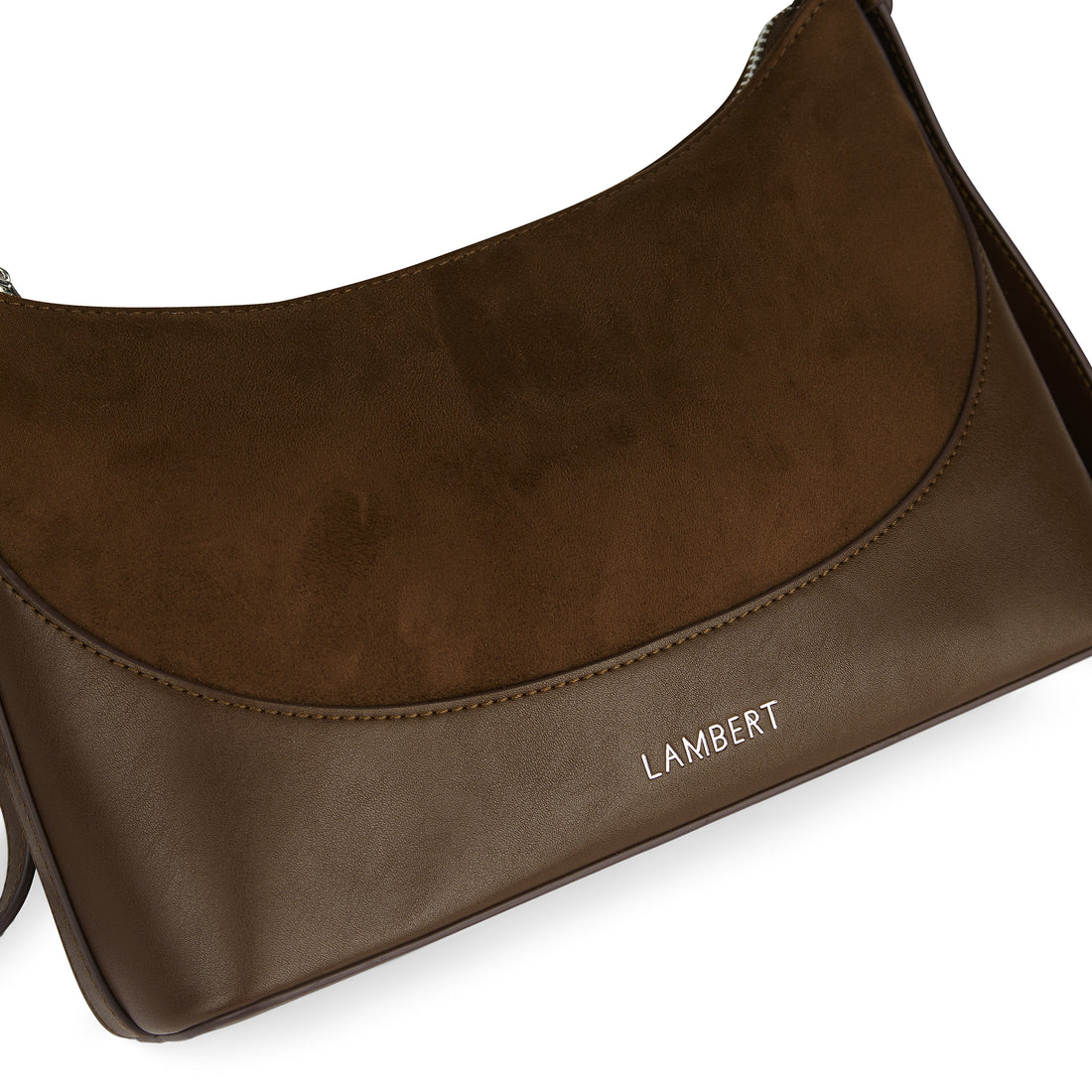 Le Clover - Sac à main 2-en-1 en suède cacao