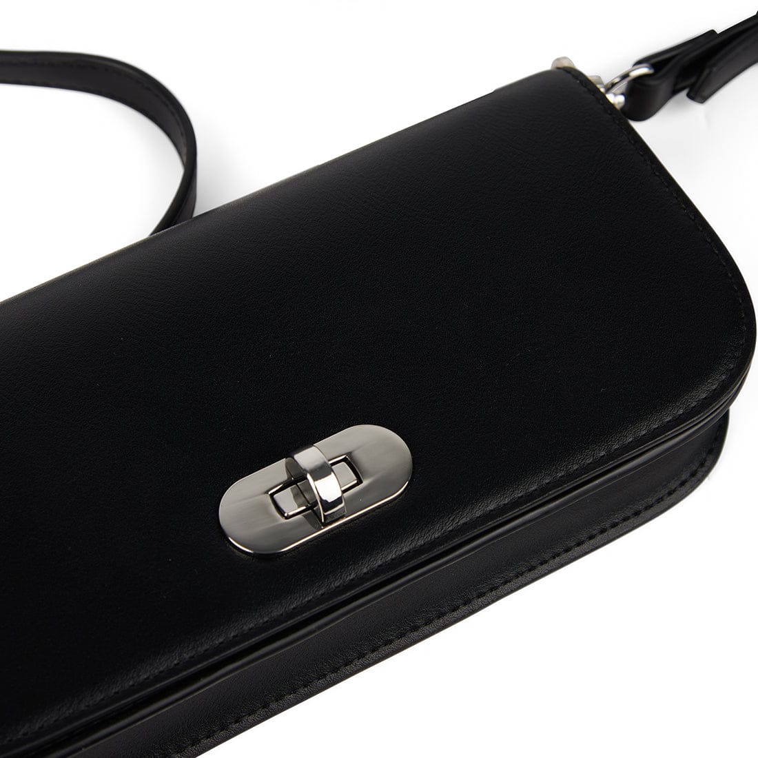 Le Dakota – Portefeuille à bandoulière 2-en-1 en cuir vegan noir