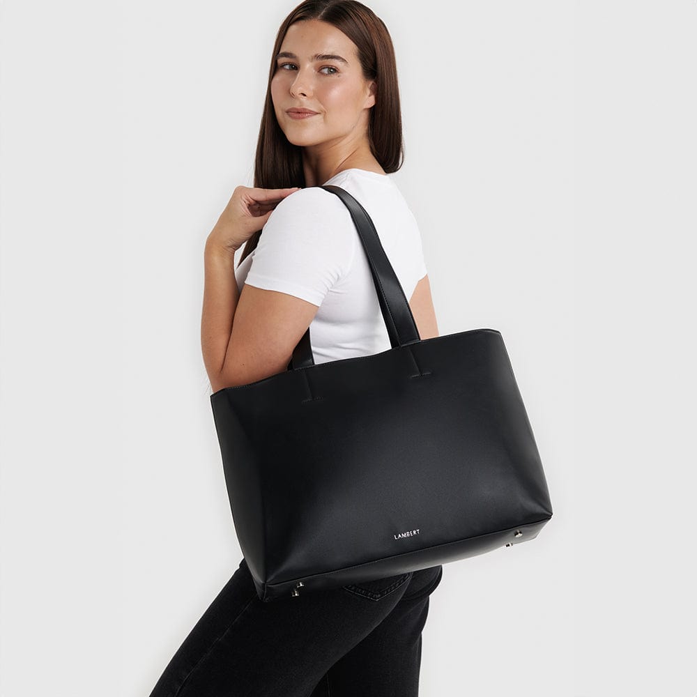 The Danyka - Black Vegan Leather Tote Bag