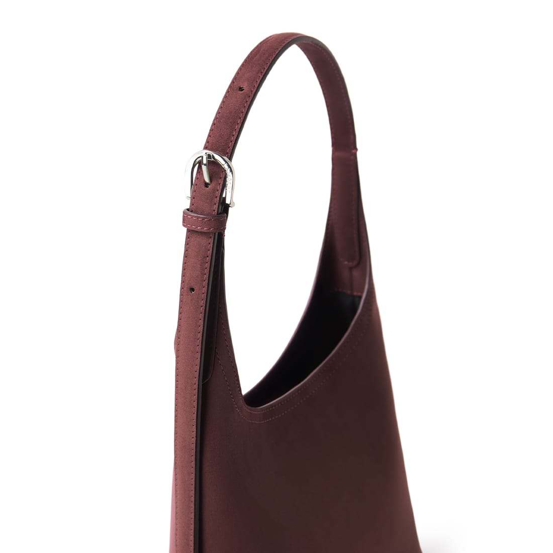 Le Elena – Sac à épaule en suède vegan cassis