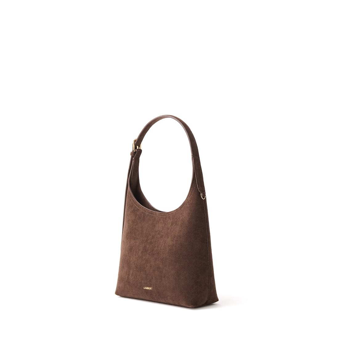 Le Elena – Sac à épaule en suède vegan chocolate