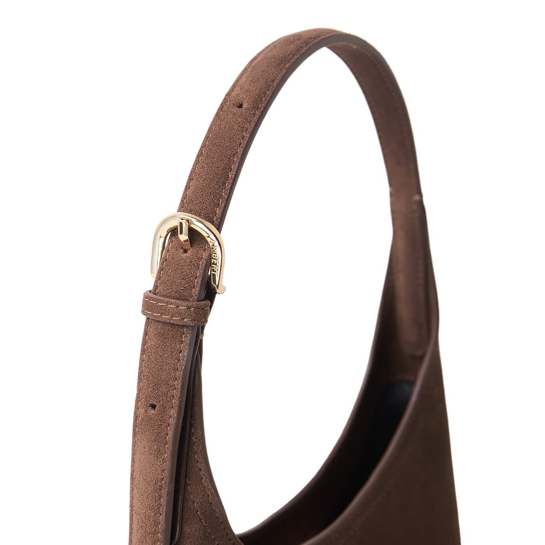 Le Elena – Sac à épaule en suède vegan chocolate