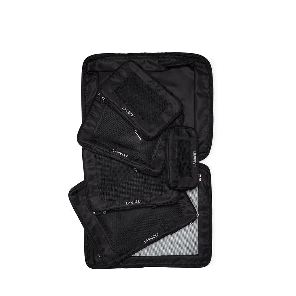 L’escale - Set of 6 Black Recycled Nylon Packing Cubes