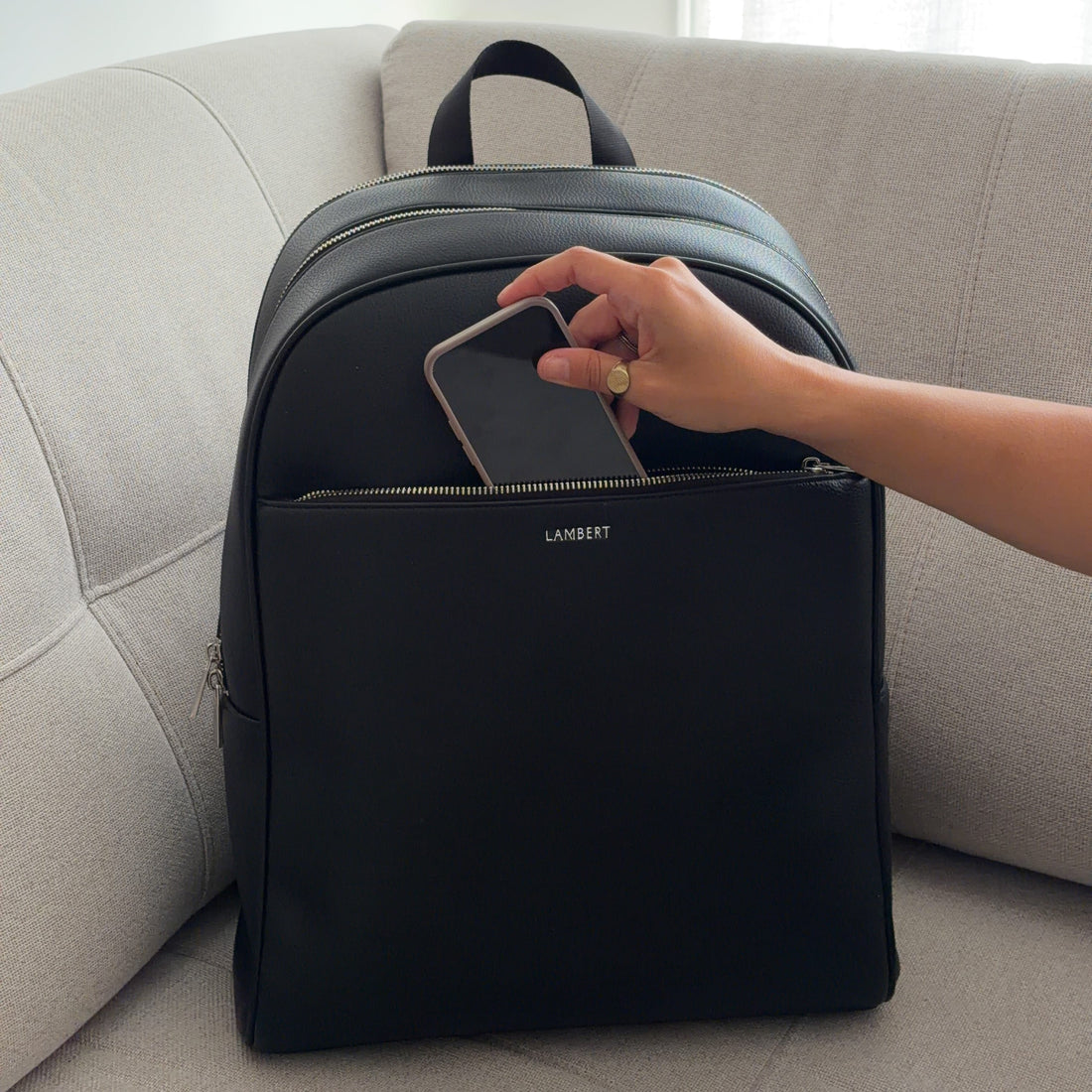 Le Emerson – Sac à dos en cuir vegan noir