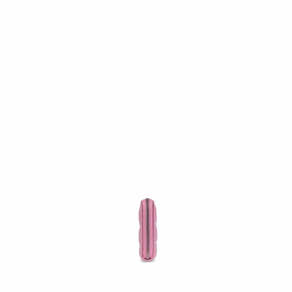 Le Fiona - Portefeuille matelassé en cuir vegan whisper pink