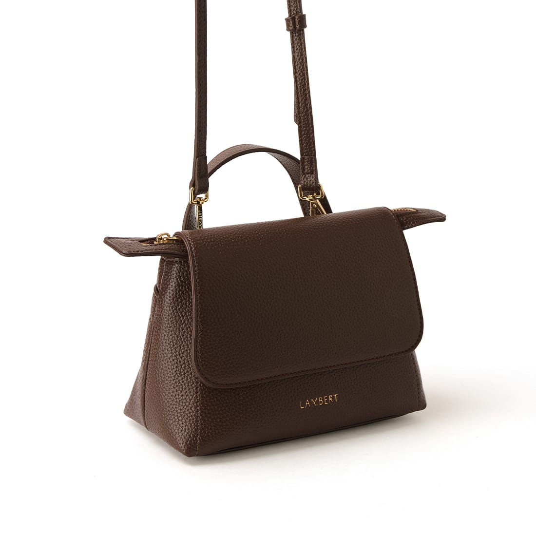 Le Ginny – Sac à main bandoulière 2-en-1 en cuir vegan chocolate