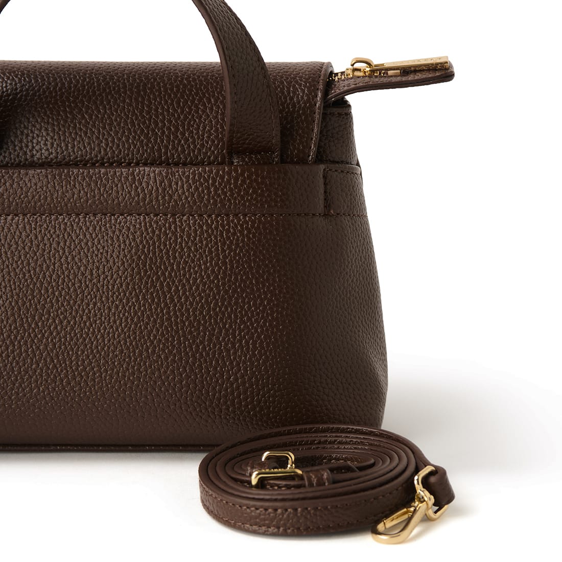 Le Ginny – Sac à main bandoulière 2-en-1 en cuir vegan chocolate