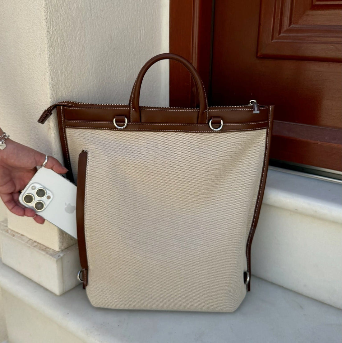 Le Maelle – Sac à dos en canevas hazelnut