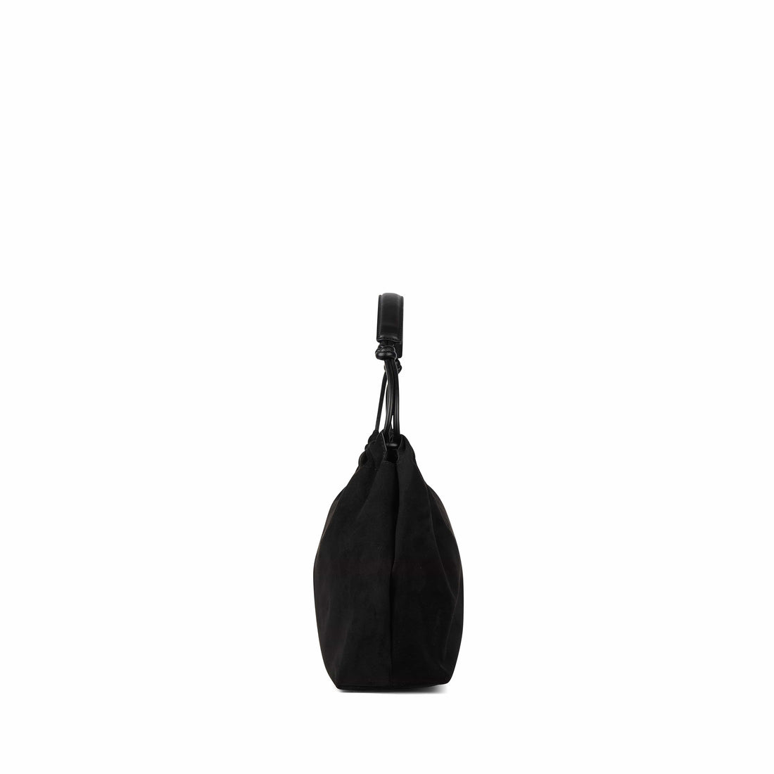The Lara – Black Vegan Suede Shoulder Bag