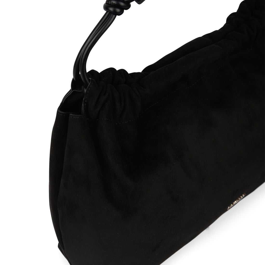 The Lara – Black Vegan Suede Shoulder Bag