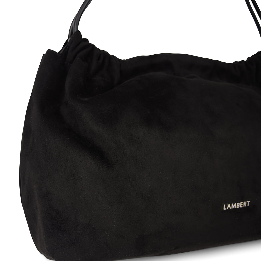 The Lara – Black Vegan Suede Shoulder Bag