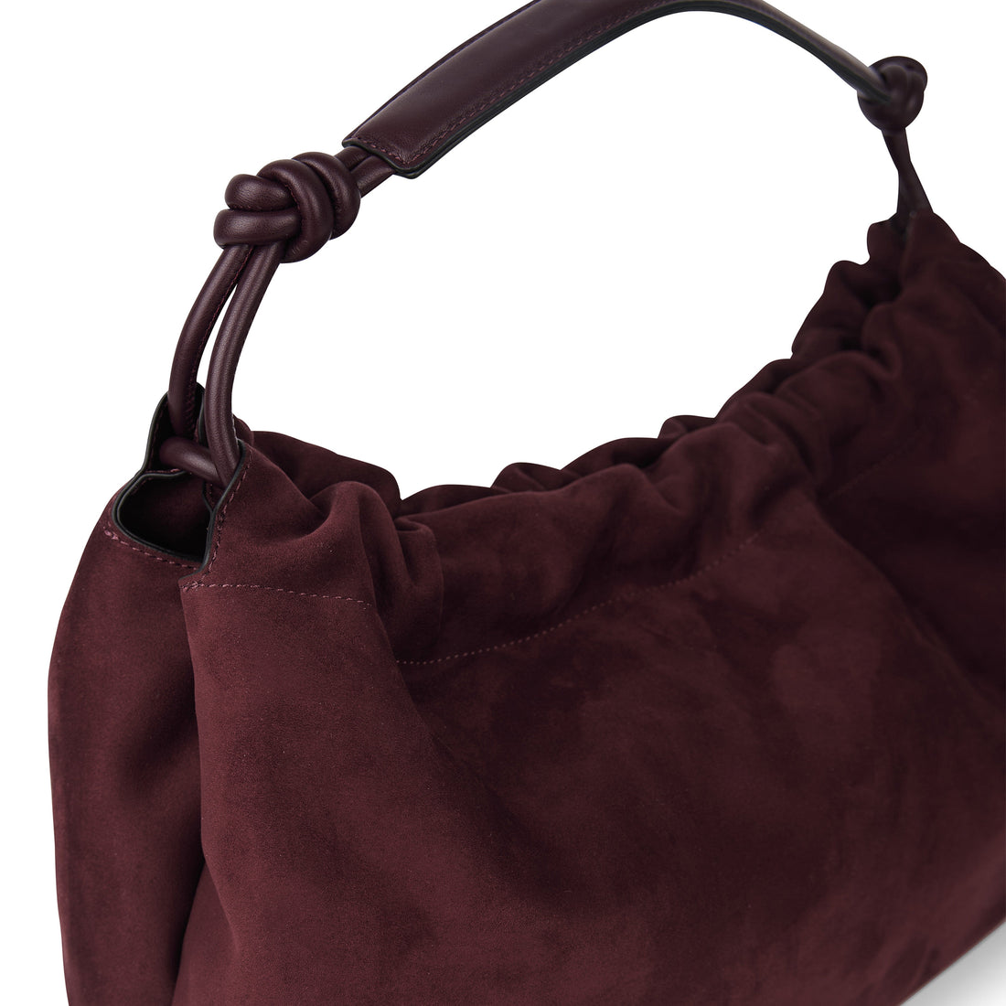 The Lara – Mahogany Vegan Suede Shoulder Bag