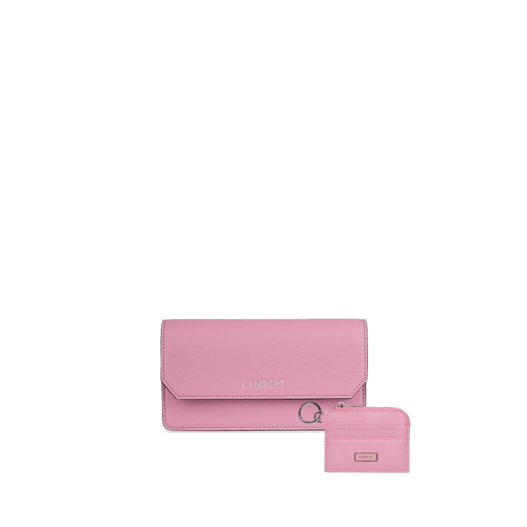 Ensemble - Portefeuille sur chaîne + porte-cartes whisper pink