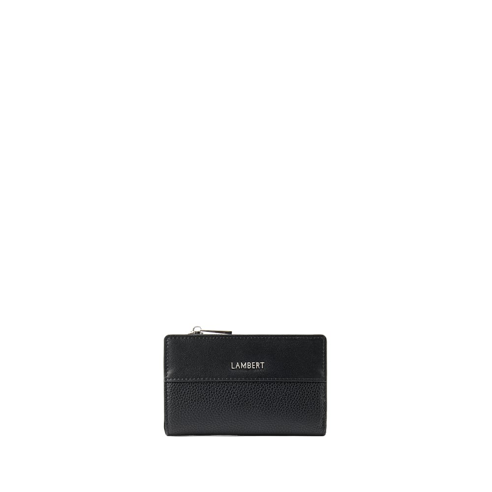 Le Lexie – Portefeuille compact en cuir vegan noir