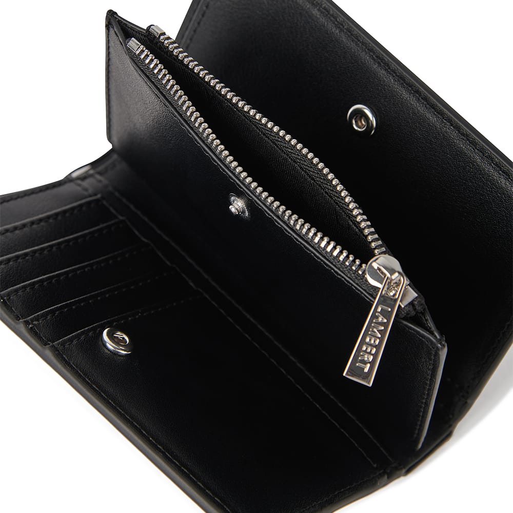 Le Lexie – Portefeuille compact en cuir vegan noir