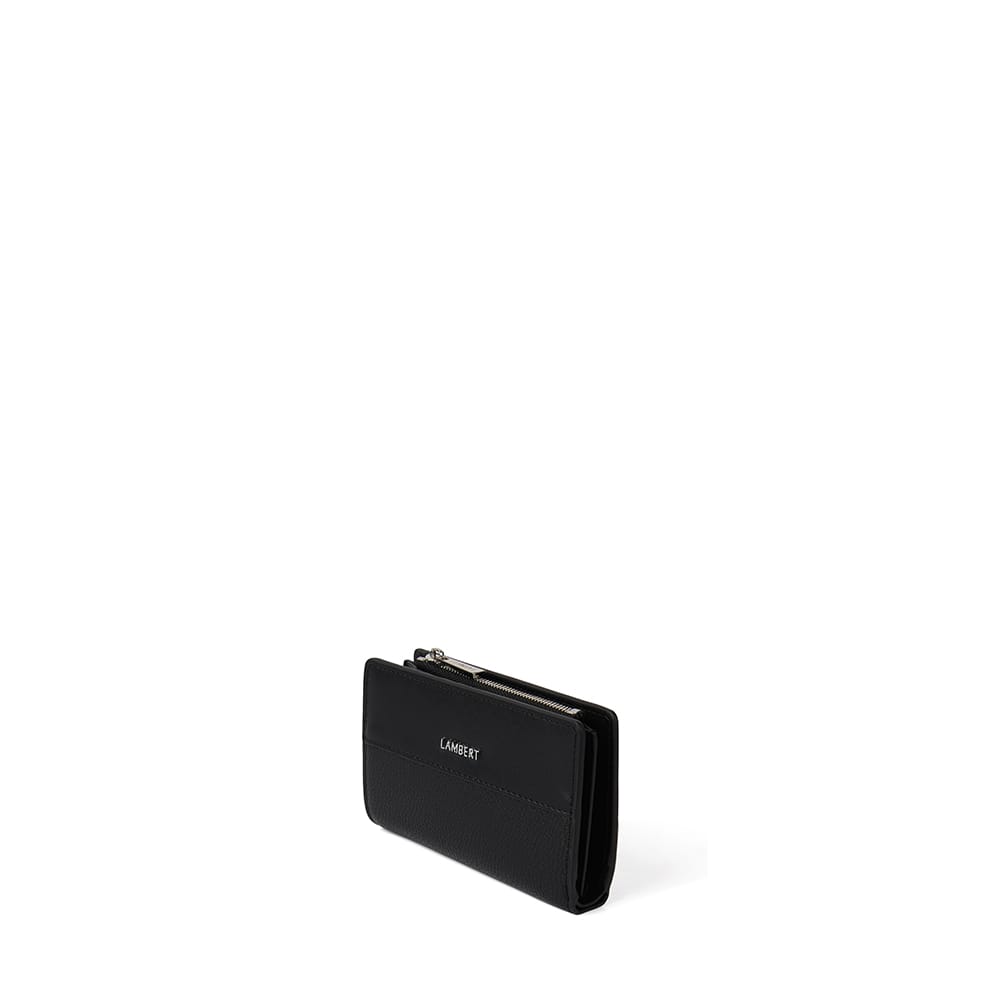 Le Lexie – Portefeuille compact en cuir vegan noir