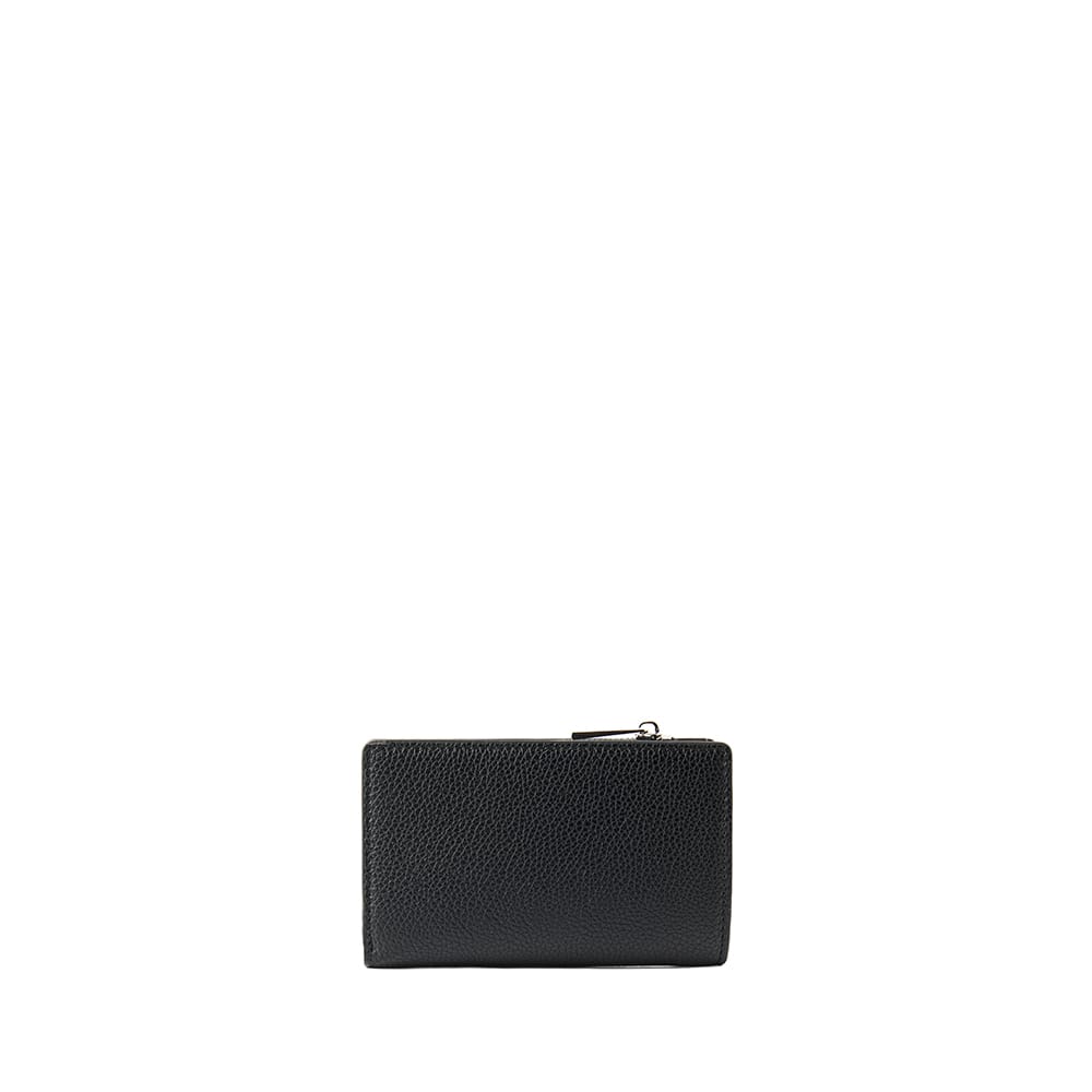 Le Lexie – Portefeuille compact en cuir vegan noir