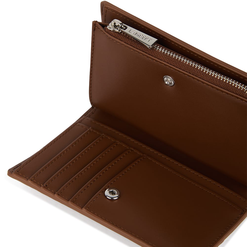 Le Lexie – Portefeuille compact en cuir vegan hazelnut