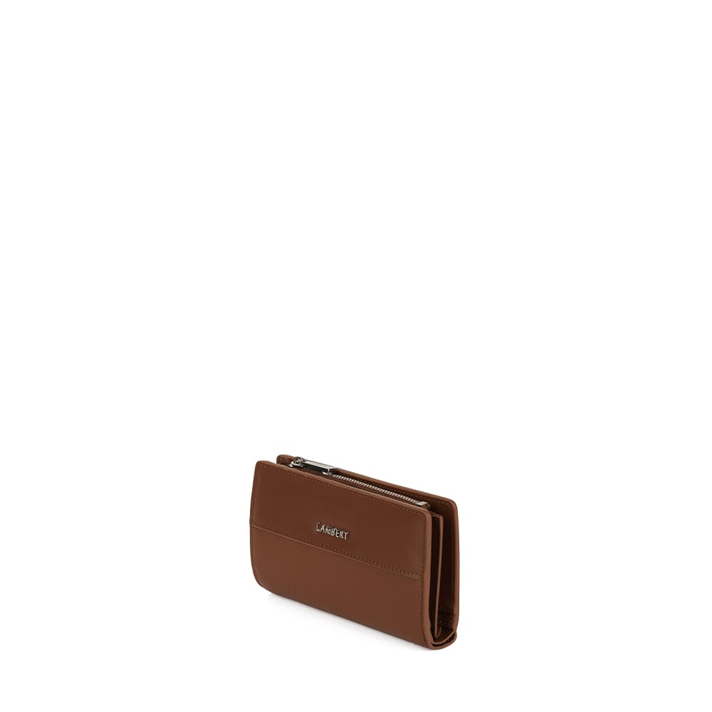 Le Lexie – Portefeuille compact en cuir vegan hazelnut