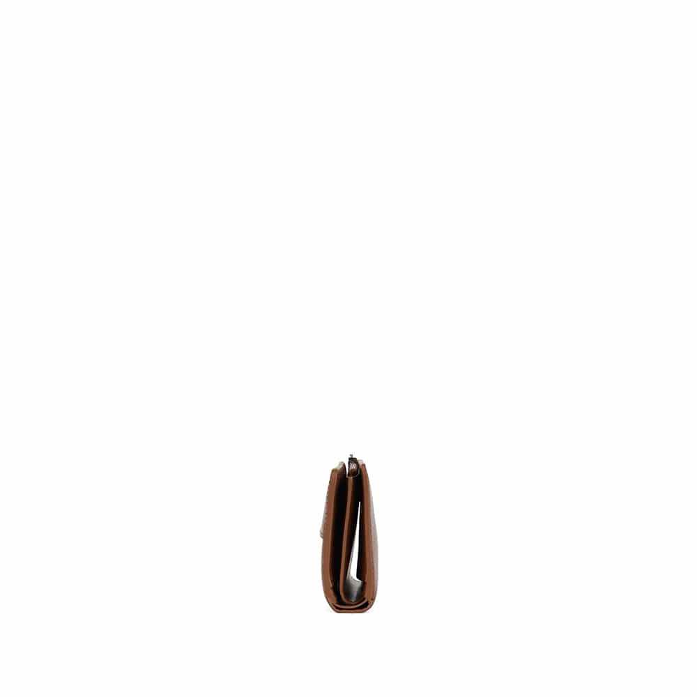 Le Lexie – Portefeuille compact en cuir vegan hazelnut