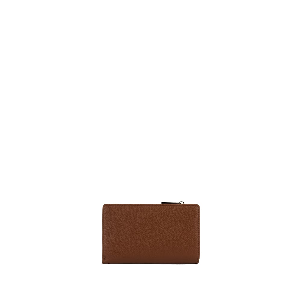 Le Lexie – Portefeuille compact en cuir vegan hazelnut