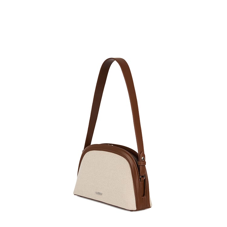 Le Louise – Sac à main 2-en-1 en canevas hazelnut